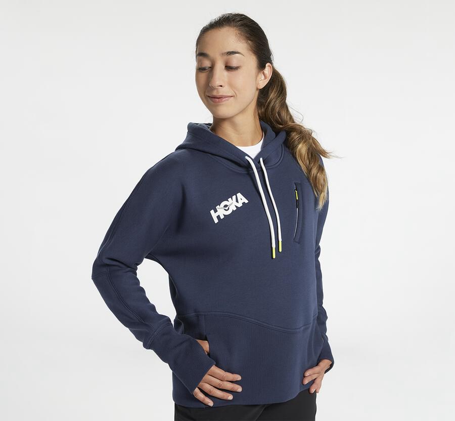 Hoka One One Hoodie Dames - Performance - Donkerblauw - NA0267593